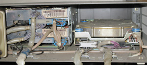 Блок дисководов с винчестером от компьютера ЕС-1841 вид сзади изнутри
