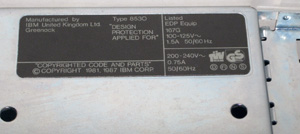 Шильдик IBM Type 8530