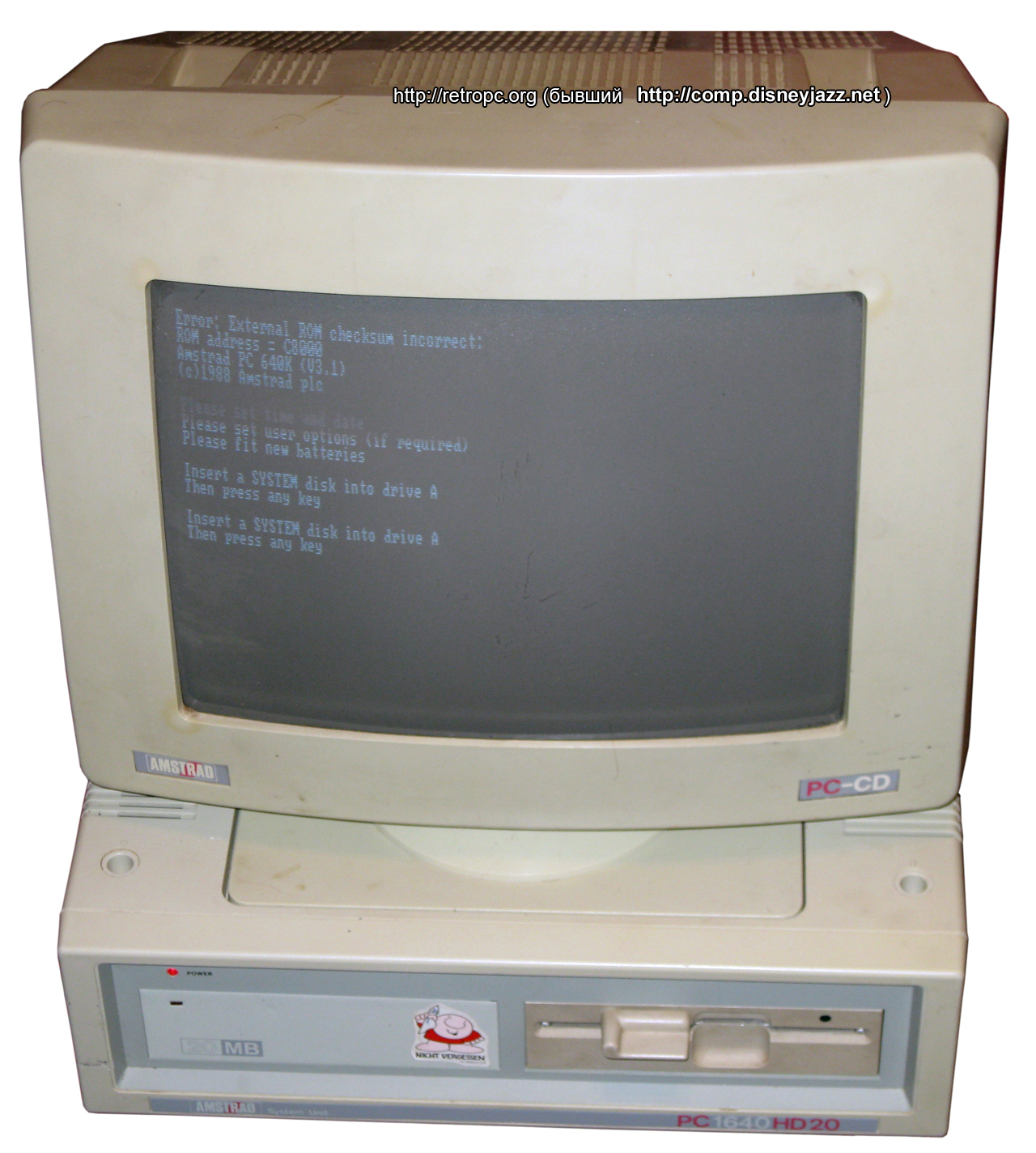Компьютер Amstrad PC1640HD20 с монитором