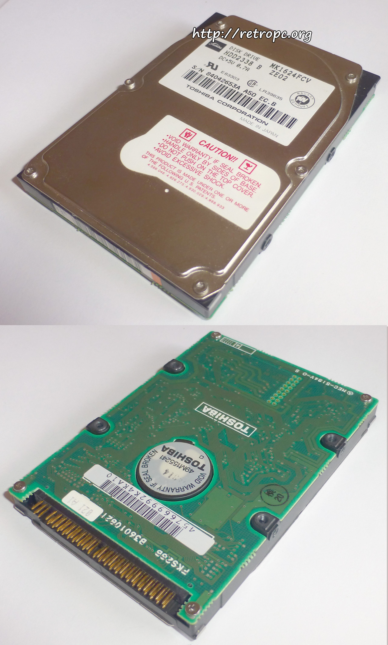 Винчестер ATA-IDE HDD 2.5'' Toshiba HDD2338 MK1624FCV 213 MB 4200 RPM для Память HY-1188 8MB 3.3V для ноутбука Toshiba Satellite Pro T2400CS-250