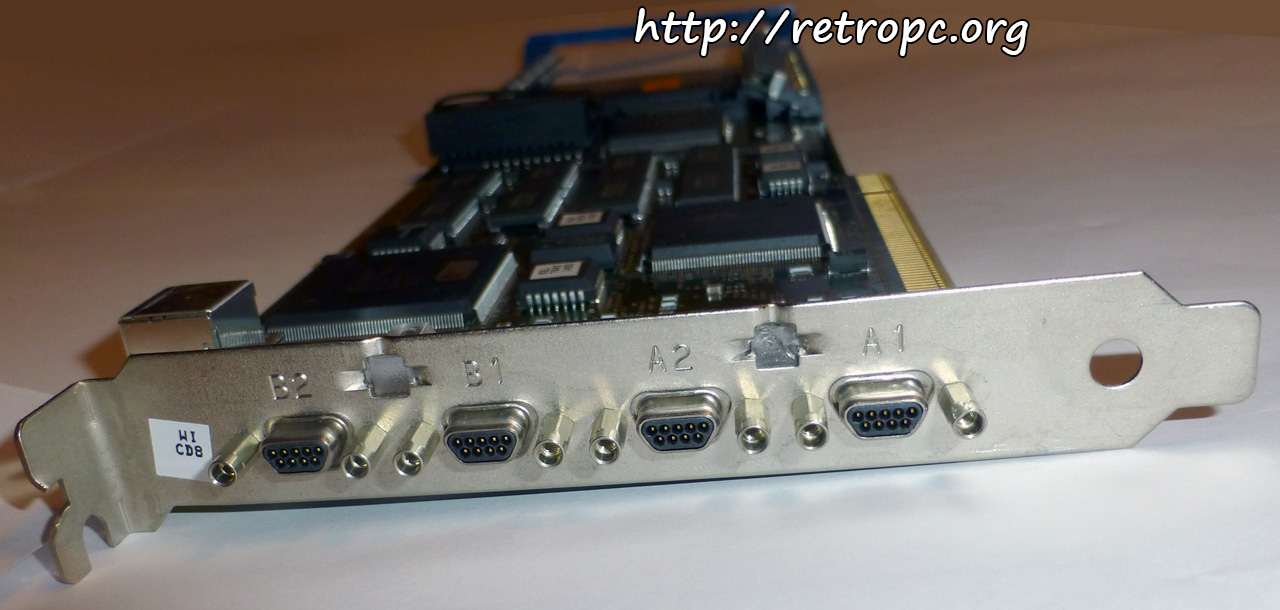 Интерфейсная плата SSA (Serial Storage Architecture) Adapter 4-D вид на разъёмы SSA Mini-Ports