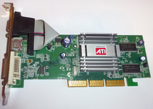 Видеокарта ATI R9250 128МБ 64ише (включается) AGP