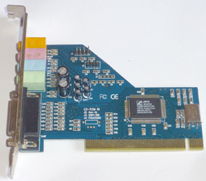Звуковая карта PCI CMI не проверена (малость заржавела железка снаружи)
