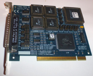 Контроллер 4-Port RS-422, RS-485 Serial Interface PLX 7402 Xilinx  (2 штуки)(один помечен крестиком с торца) PCI
