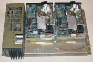 Блок дисководов с пассивным охлаждением от компьютера ЕС-1841 вид сзади изнутри