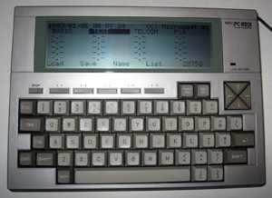 Начальное меню NEC PC-8201 Personal Computer