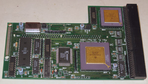 Турбокарта DKB 1240 Rev. A (кварц на 50 МГц), ускоритель, аксель от компьютера Amiga 1200/HD40 вид сверху