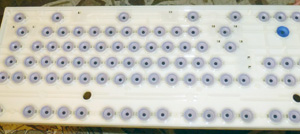 Клавиатура с переключателем AT-XT DIN вид на матрицу с резиночками-замыкателями