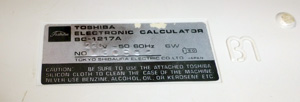 Калькулятор Toshiba BC-1217A - бейджик.